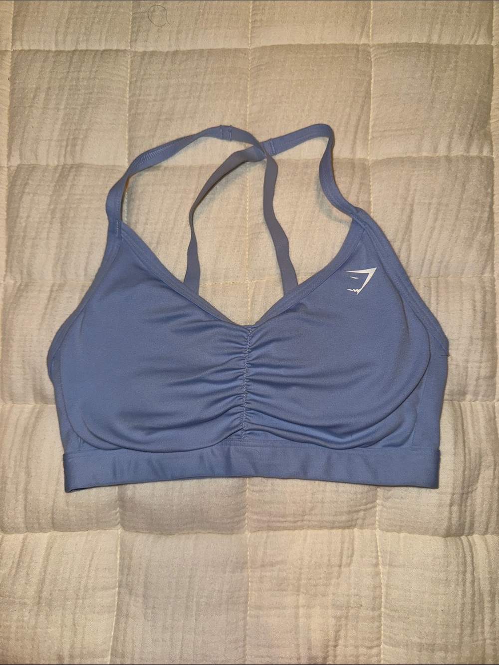 Gymshark baby blue Ruched Sports Bra